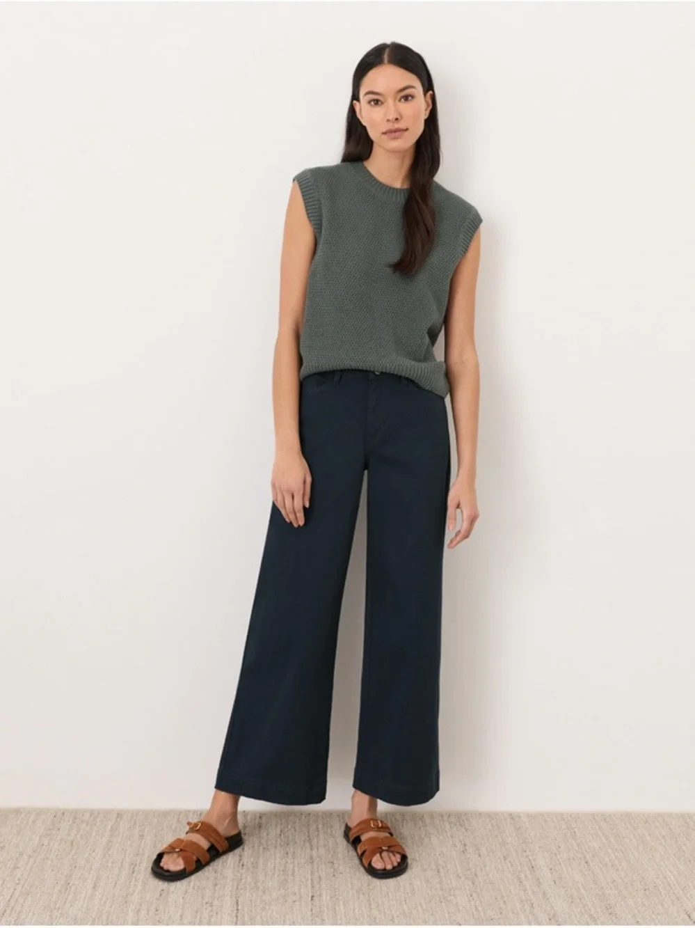Pact Wide Leg Pants in Navy - Picture 2 of 6